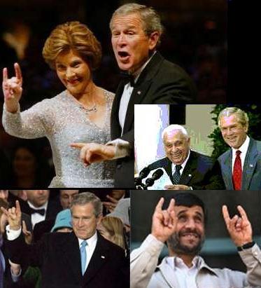 Bush with Ariel Sharon
