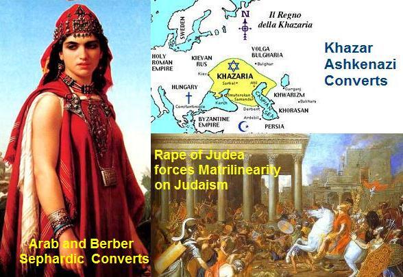 montage: conversion of sephardics and askhenazis & roman rape of judea